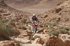 Merzouga Rally 2014 Johnny Aubert on top of the second stage