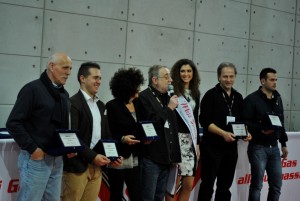 Daniele Long, Vilma Grosso e tre moschettieri sul palco di Automotoracing per il sondaggio Pilota Kaleidosweb 2014