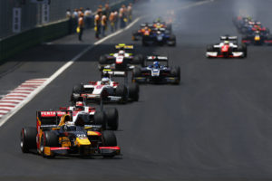 2016 GP2 Series Round 3 Baku, Azerbaijan. Saturday 18 June 2016. Antonio Giovinazzi (ITA, PREMA Racing) on the warm up lap Photo: Sam Bloxham/GP2 Series Media Service. ref: Digital Image _SB_3375